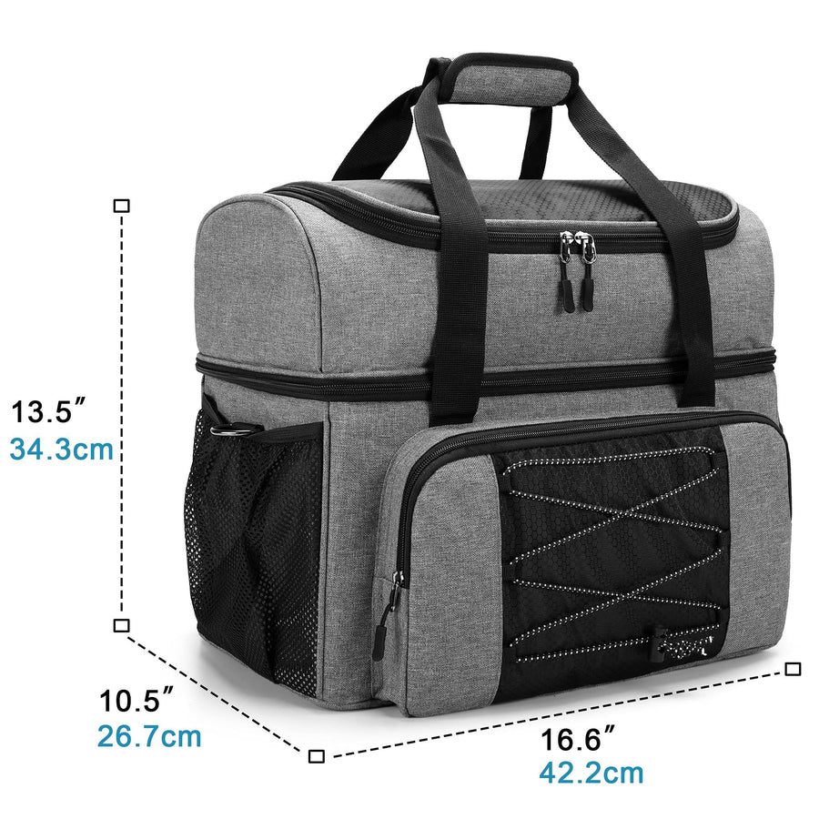 Bowling Bag for 2 Balls, Bowling Tote with Wooden Bowling Cups and Padded Divider for Double Ball and A Pair , Bag Only