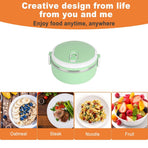 Thermos For Hot Food,Insulated Box 304 Stainless Steel Round Lunch Box Sealed Food Containers(single layer-green)