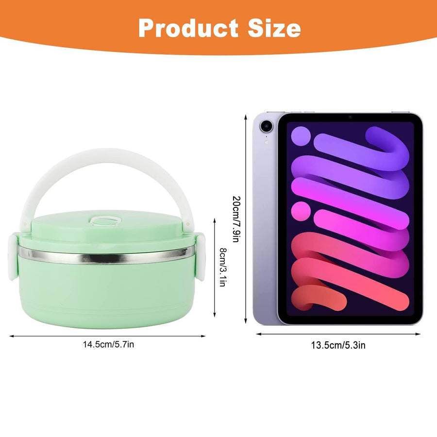 Thermos For Hot Food,Insulated Box 304 Stainless Steel Round Lunch Box Sealed Food Containers(single layer-green)