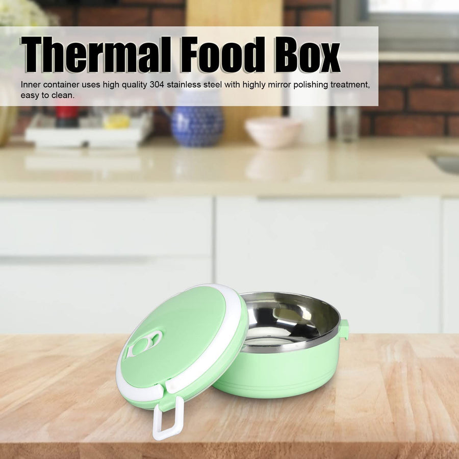 Thermos For Hot Food,Insulated Box 304 Stainless Steel Round Lunch Box Sealed Food Containers(single layer-green)