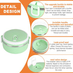 Thermos For Hot Food,Insulated Box 304 Stainless Steel Round Lunch Box Sealed Food Containers(single layer-green)