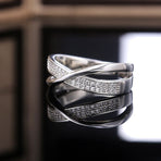Shiny Interleaved Surround Cubic Zirconia Rings Diamond Rings for Women Jewelry Findings Earring Backs Findings (6)
