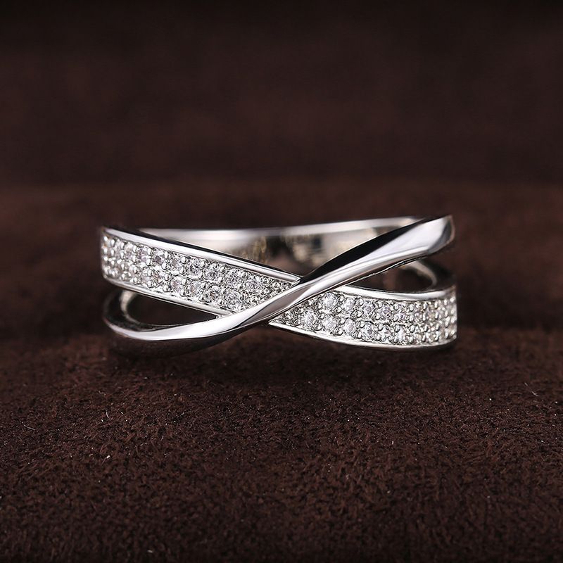 Shiny Interleaved Surround Cubic Zirconia Rings Diamond Rings for Women Jewelry Findings Earring Backs Findings (6)
