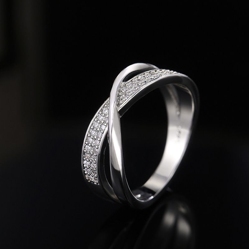 Shiny Interleaved Surround Cubic Zirconia Rings Diamond Rings for Women Jewelry Findings Earring Backs Findings (6)