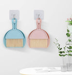Small Broom and Dustpan Set for Home, Mini Clean Brush with Dust Pans Cute Hand Broom Brush Dust Pan with Hanger Hole(3PCS)