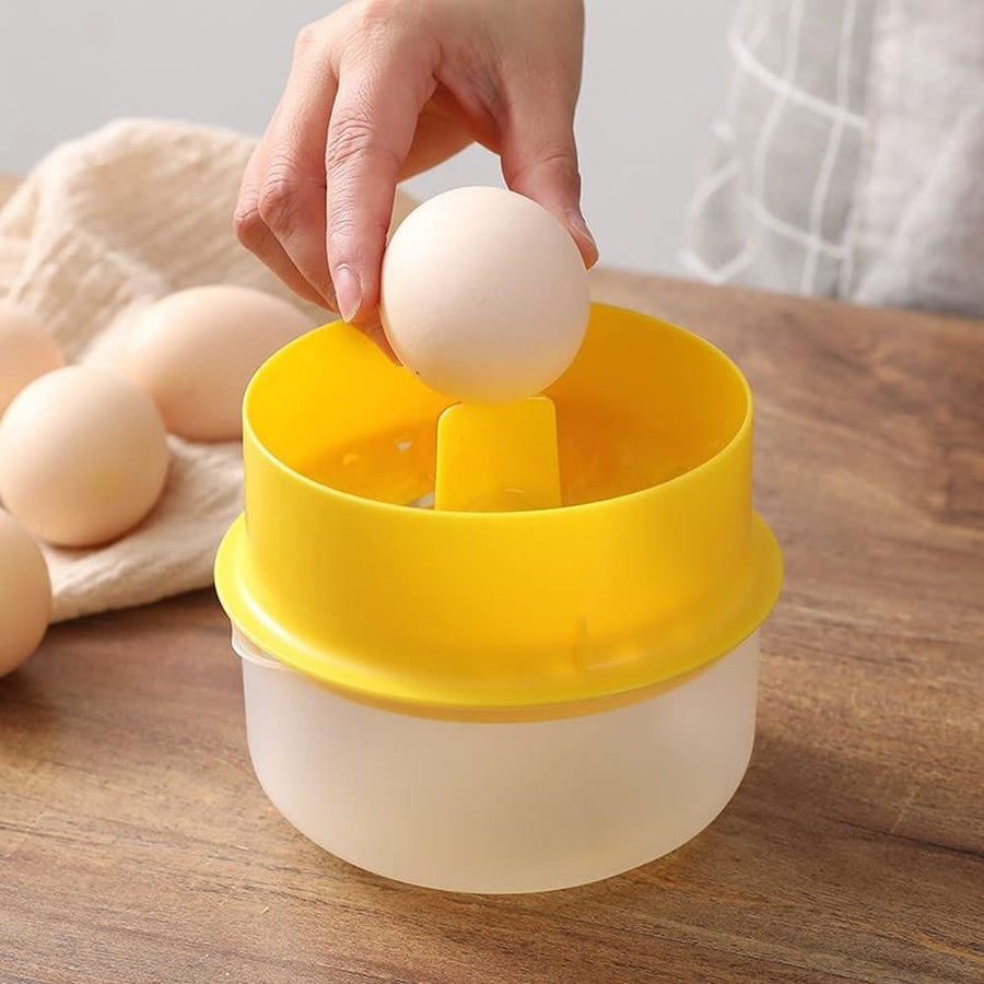 Egg Yolk Separator with Large Capacity Storage Box,Household Egg White Yolk Dividers Separator(Fits Up To 6 Eggs)