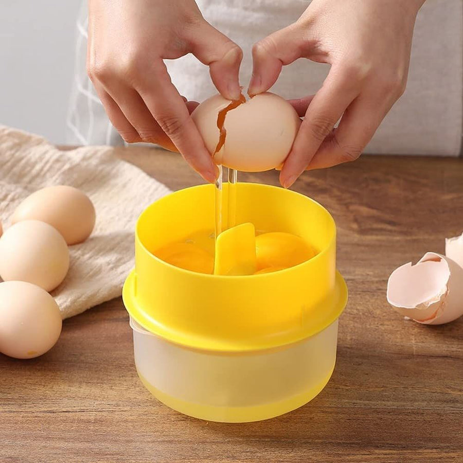Egg Yolk Separator with Large Capacity Storage Box,Household Egg White Yolk Dividers Separator(Fits Up To 6 Eggs)