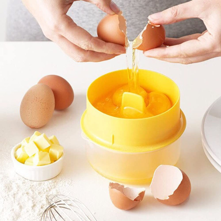 Egg Yolk Separator with Large Capacity Storage Box,Household Egg White Yolk Dividers Separator(Fits Up To 6 Eggs)