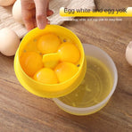 Egg Yolk Separator with Large Capacity Storage Box,Household Egg White Yolk Dividers Separator(Fits Up To 6 Eggs)