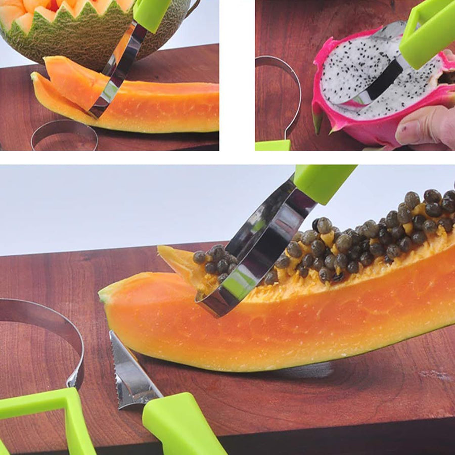 Multifunction Stainless Steel Watermelon Carving Tools,Fruit Peeler Fruit Cutter slicer tools Fruit Seed Remover Watermelon