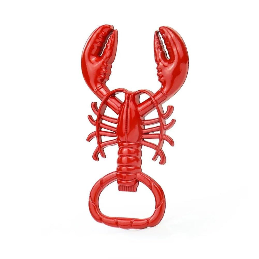 Lobster Design Corkscrew and Bottle Opener, Portable Metal Tool for Wine, Beer and More, Small, Red