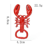 Lobster Design Corkscrew and Bottle Opener, Portable Metal Tool for Wine, Beer and More, Small, Red