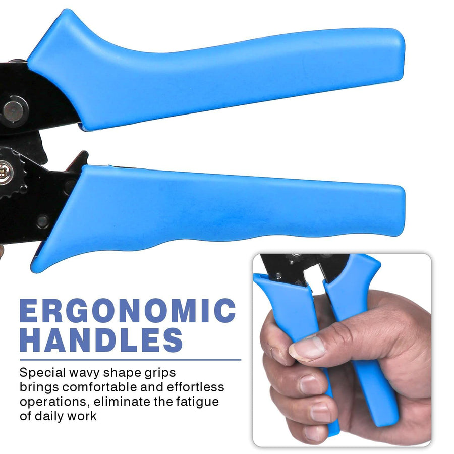Ratcheting Crimping Tool EDM cutting jaw provides accurate and reliable crimping without damage