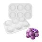 6 Cavity Gem Jewel Silicone Chocolate Baking Mold Geometric Diamond Mousse Cake Ice Cube Mould Soap Candle Making Tool, White