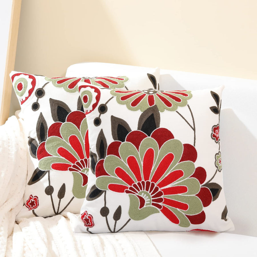 Throw Pillow Covers Pillowcase Soft Square Cushion Case Couch Sofa Bed Bedroom Living Room, Set of 2  18x18 Inch