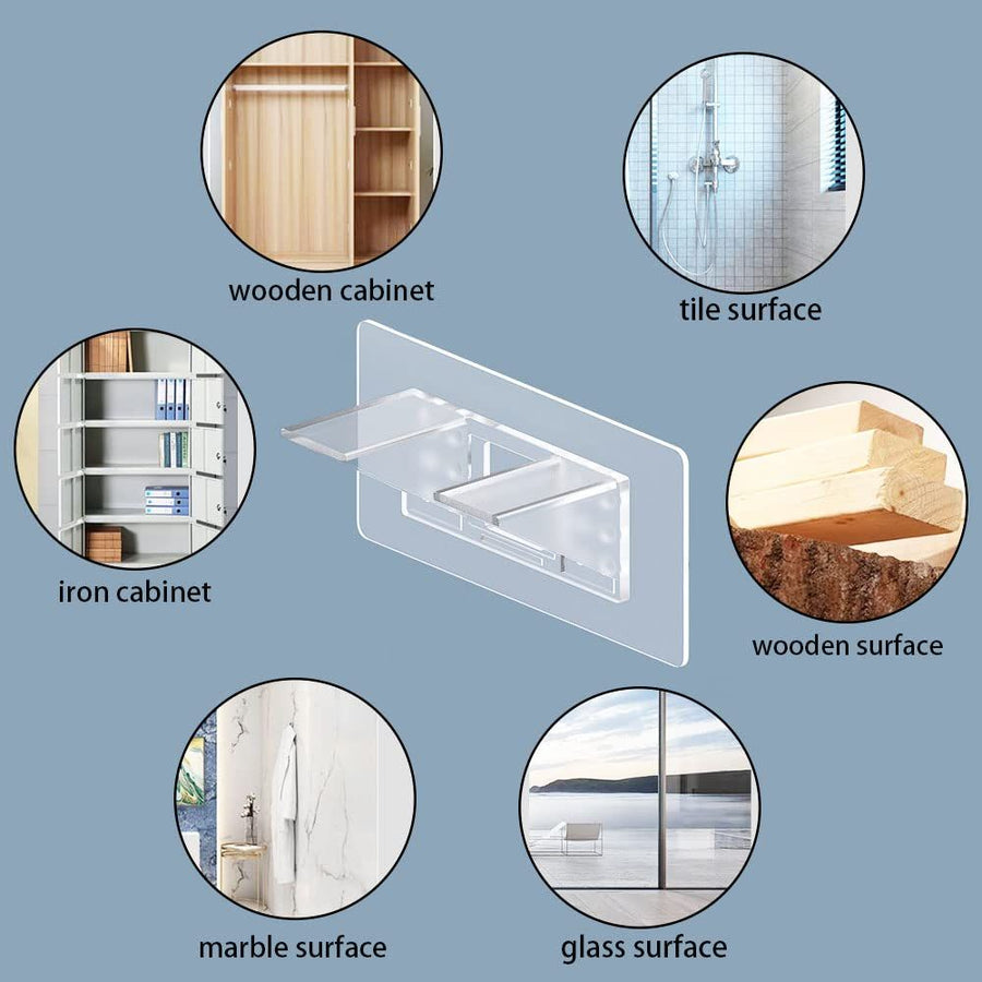 12 Pieces Large Size Adhesive Shelf Bracket, Double Row Thickened and Reinforced Design Shelf Support Pegs for Shelves Kitchen