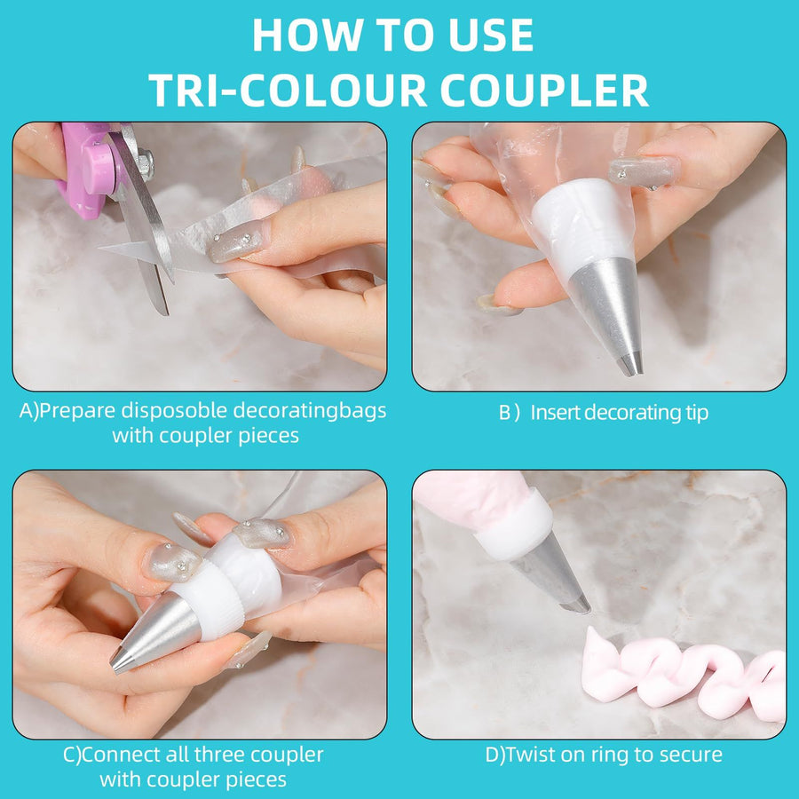 430 stainless steel piping nozzle set boxed cake piping tool milking oil puff nozzle cream glue piping nozzle
