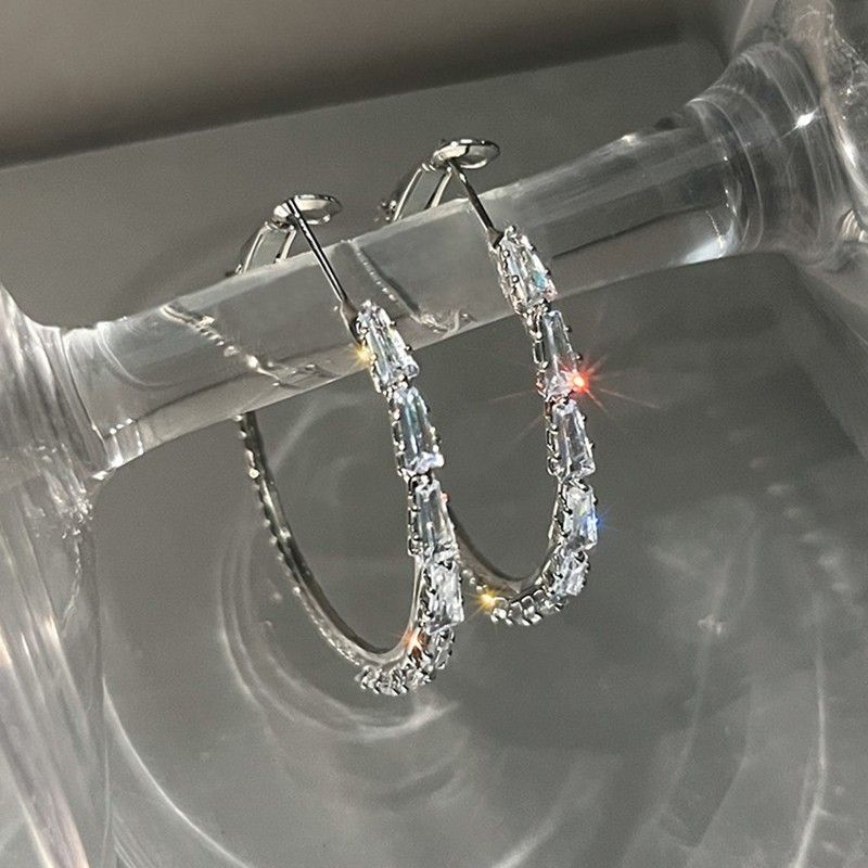 Silver Statement Earring Thick Open Double Hoop Earrings Lightweight Hypoallergenic Earrings Gold Jewelry
