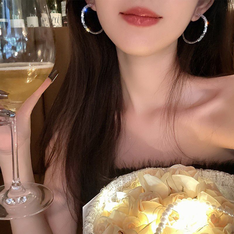 Silver Statement Earring Thick Open Double Hoop Earrings Lightweight Hypoallergenic Earrings Gold Jewelry