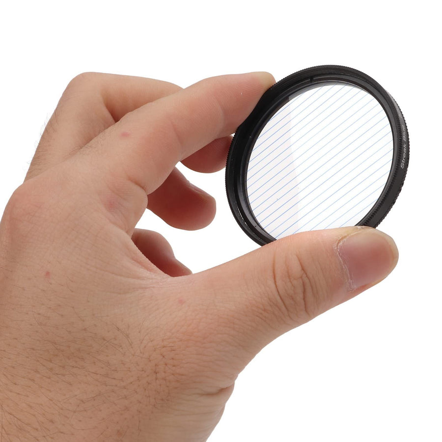 Prism Lens Filter 67mm Starlight Glare Filter Anamorphic Lens Flare Effect Filter Film Props((Blue  Linear Flares)