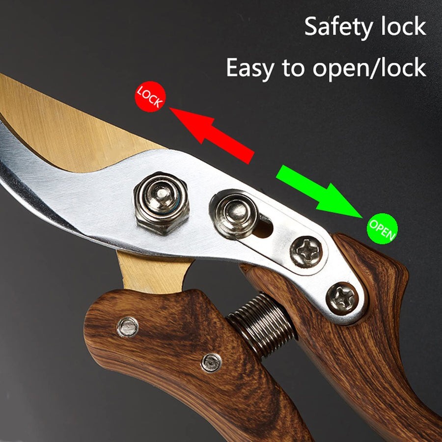 Gardening, Flower scissors Florist clippers, Hand Held Pruners for Gardening Heavy Duty, Pruning shears for garden (Wood grain)
