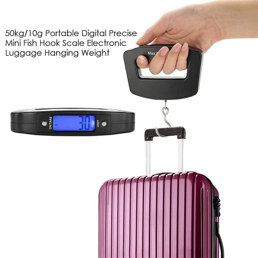 Luggage Scale, LCD Display Travel Fish Digital Luggage Scales 50kg/10g Portable Electronic Hanging Backlight Balance Weighing