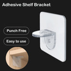 12 Pack Adhesive Shelf Bracket,Shelf Support Pegs for Shelves Kitchen Cabinet Book Closet Clapboard Layer