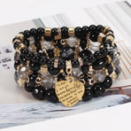 2 pcs Bohemia Bracelets for Women Girls Vintage Stackable Beads Bracelets Charm Stretch Beach Jewelry