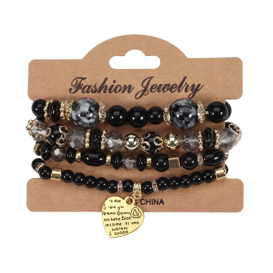 2 pcs Bohemia Bracelets for Women Girls Vintage Stackable Beads Bracelets Charm Stretch Beach Jewelry