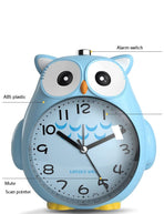 Creative Children's Alarm Clock, Cute Cartoon Bell Portable High-Volume Rechargeable Alarm Clock with Night Light,