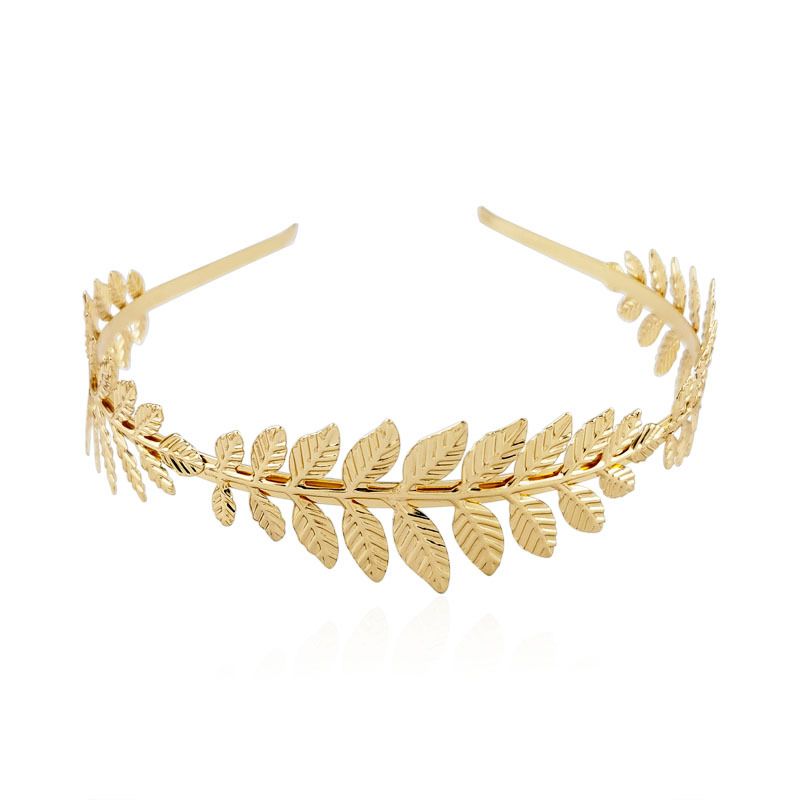 2 pcs Goddess Headband Arm Cuff Bridal Jewelry Set Roman Laurel Leaf Branch Crown Armlet Upper Arm Band Bracelet Adjustable