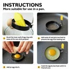 2pcs，Equipped with anti scald handle, English style pancake ring mold, carbon steel non stick egg pot ring