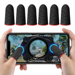 6 Piece Finger Sleeve for Gaming Mobile Game Controller Finger Thumb Sleeve Anti Sweat Breathable Seamless Touchscreen