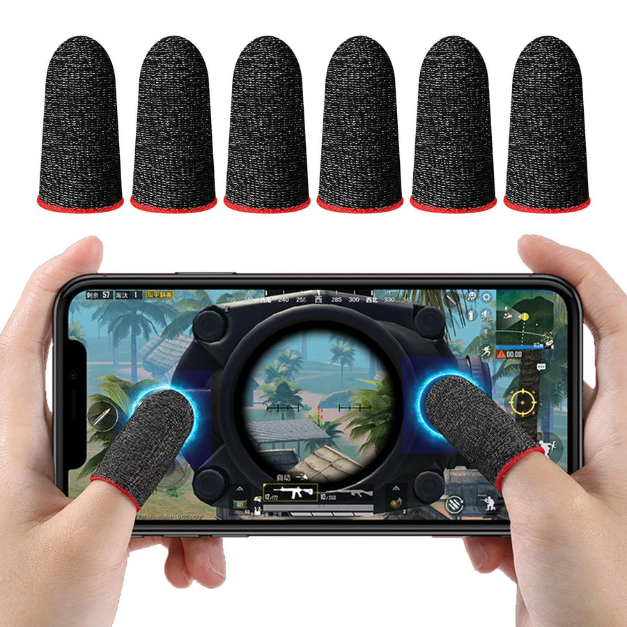 6 Piece Finger Sleeve for Gaming Mobile Game Controller Finger Thumb Sleeve Anti Sweat Breathable Seamless Touchscreen