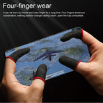 6 Piece Finger Sleeve for Gaming Mobile Game Controller Finger Thumb Sleeve Anti Sweat Breathable Seamless Touchscreen