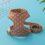 Dog Strap Collar Pulling Rope Set Body Circle Small Dog Strap Inspection Design with Handle Mesh Material Gentle to the Body Vest
