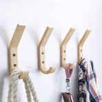 4pcs，Wood Hooks Wall Mounted, Coat Hooks Vintage Single Wall Hooks Organizer Heavy Duty for Towel Hat Hanging
