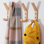 4pcs，Wood Hooks Wall Mounted, Coat Hooks Vintage Single Wall Hooks Organizer Heavy Duty for Towel Hat Hanging