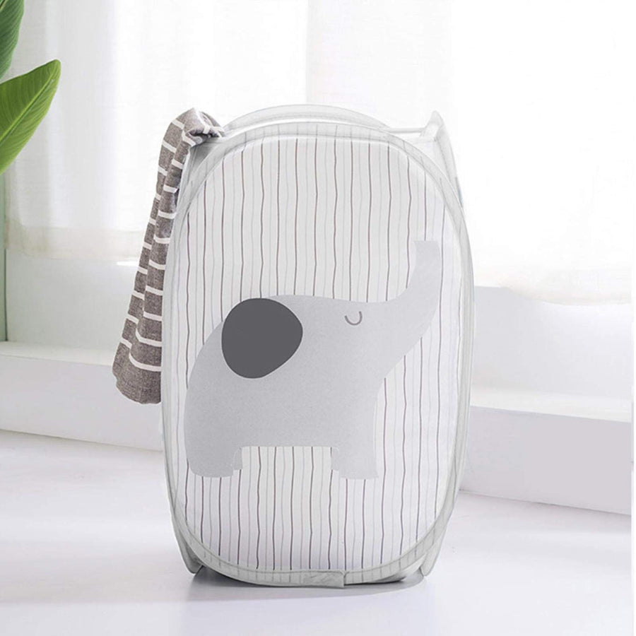 Foldable Laundry Basket, Cartoon Animal Laundry Hamper Bag, Durable Portable Folding Laundry Bin for Bedroom