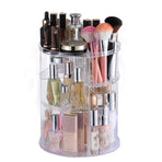 Rotatable Makeup Organizer Storage Box 360° Desktop Makeup Brush Holder Set with 3 Tier Round Cosmetic Display Stand