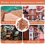 50 Pieces Mini Bricks Tiny Bricks for Landscaping Red Miniature Bricks Model Brick Small Wall Bricks Fake Bricks for Crafts