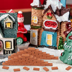 50 Pieces Mini Bricks Tiny Bricks for Landscaping Red Miniature Bricks Model Brick Small Wall Bricks Fake Bricks for Crafts