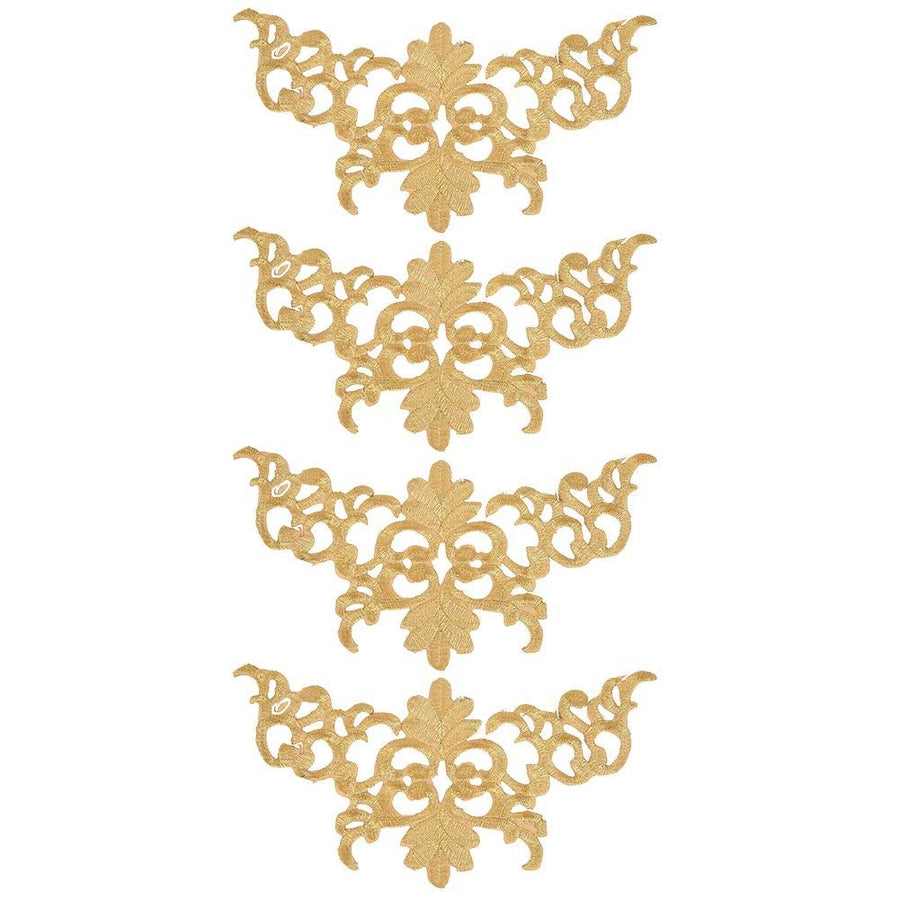 4Pcs Embroidery Flower Patches, Embroidered Patch Floral Appliques Sewing Cloth Repair Sticker for Wedding Prom Dress