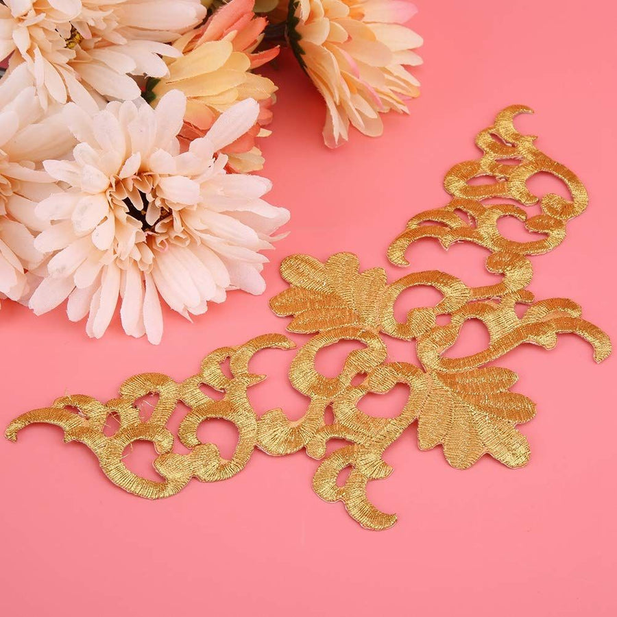 4Pcs Embroidery Flower Patches, Embroidered Patch Floral Appliques Sewing Cloth Repair Sticker for Wedding Prom Dress