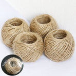4 pcs Natural Jute Twine1.5mm Gift Wrapping String DIY Rope Garden Twine Cord for Arts Crafts and Gardening Applications