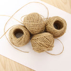 4 pcs Natural Jute Twine1.5mm Gift Wrapping String DIY Rope Garden Twine Cord for Arts Crafts and Gardening Applications