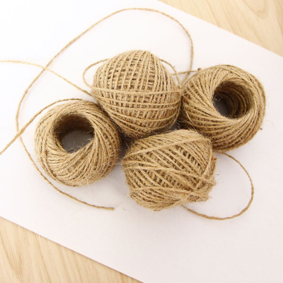 4 pcs Natural Jute Twine1.5mm Gift Wrapping String DIY Rope Garden Twine Cord for Arts Crafts and Gardening Applications