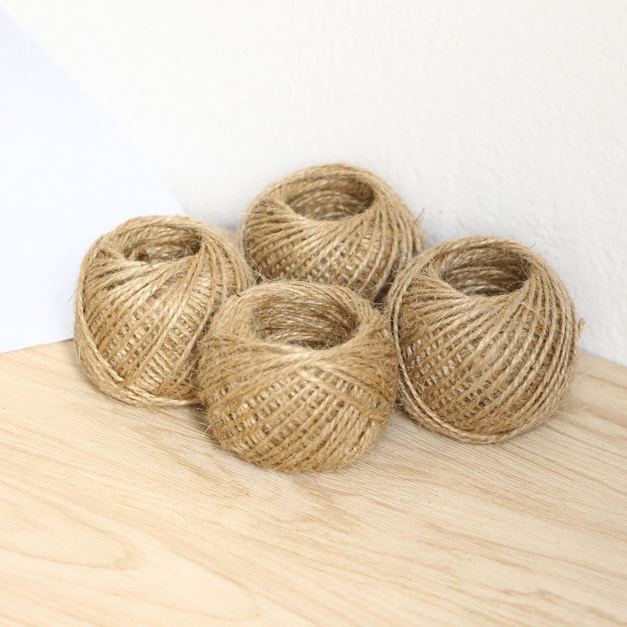 4 pcs Natural Jute Twine1.5mm Gift Wrapping String DIY Rope Garden Twine Cord for Arts Crafts and Gardening Applications