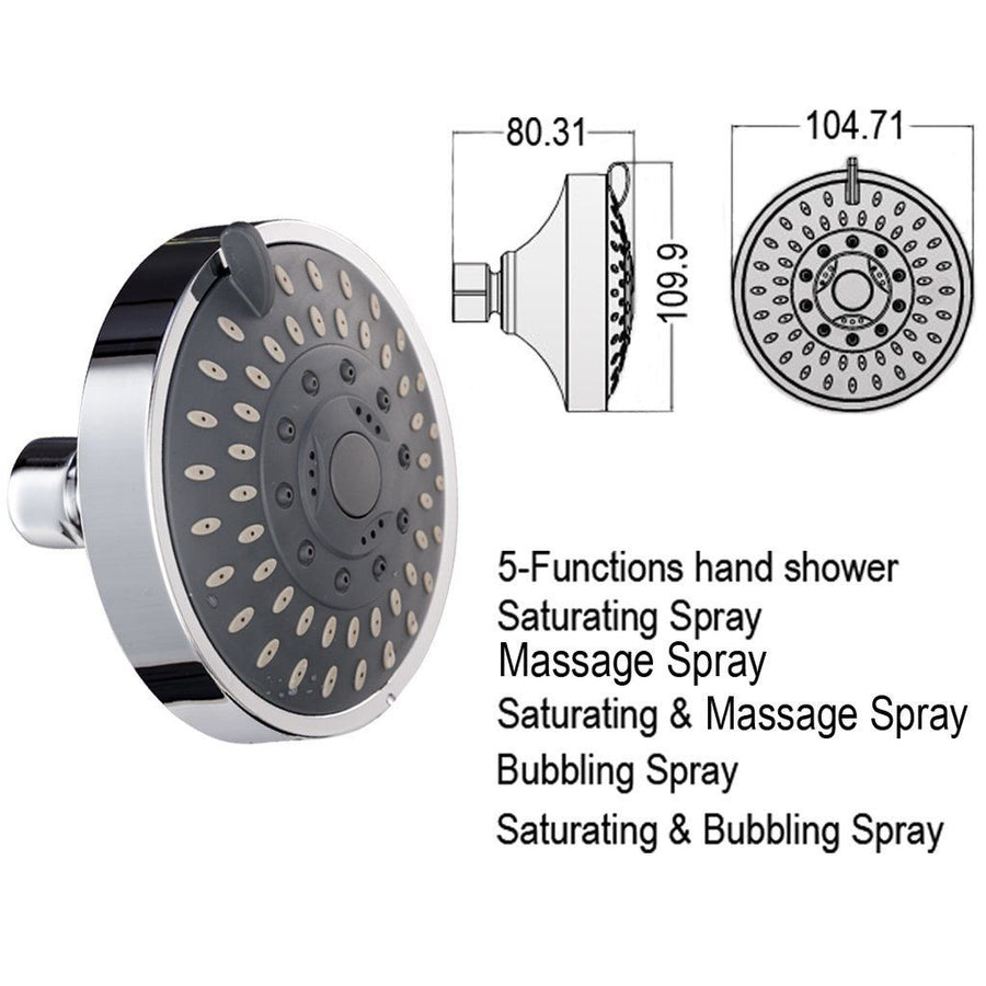 Concealed top spray five level water-saving small shower head, bathhouse hotel shower head set, rain shower head