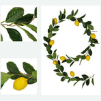 76.7 Inch Artificial Lemon Garland Greenery Garland with Foam Yellow Lemons Spring Summer Fruit Garland